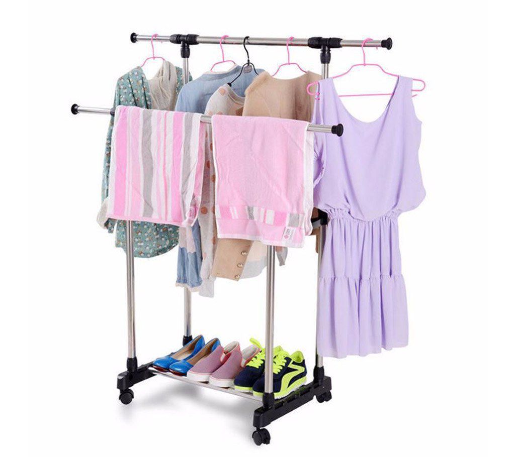 2 in 1 Folding Clothes & Shoe Rack