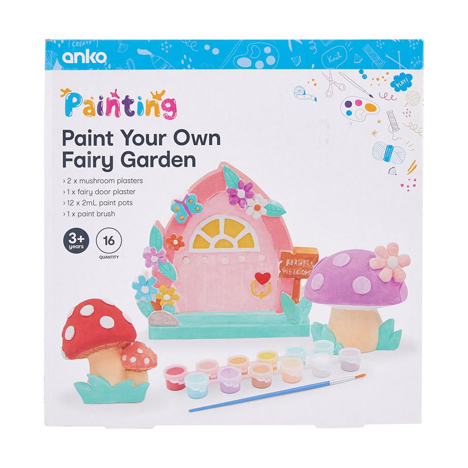 16 Piece Paint Your Own Fairy Garden