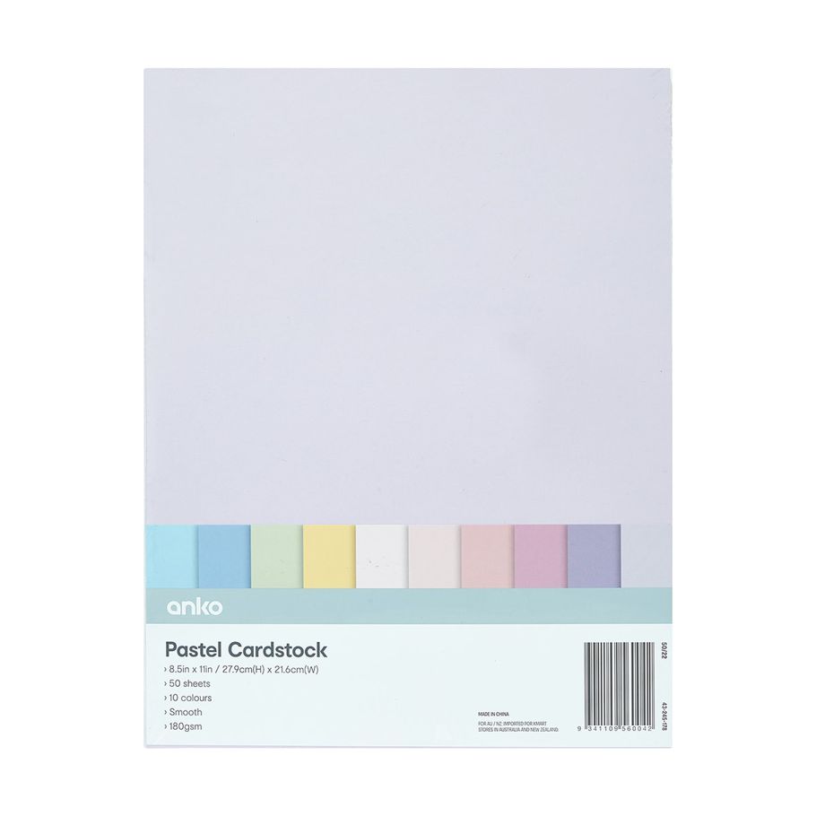 50 Pack Cardstock - Pastel