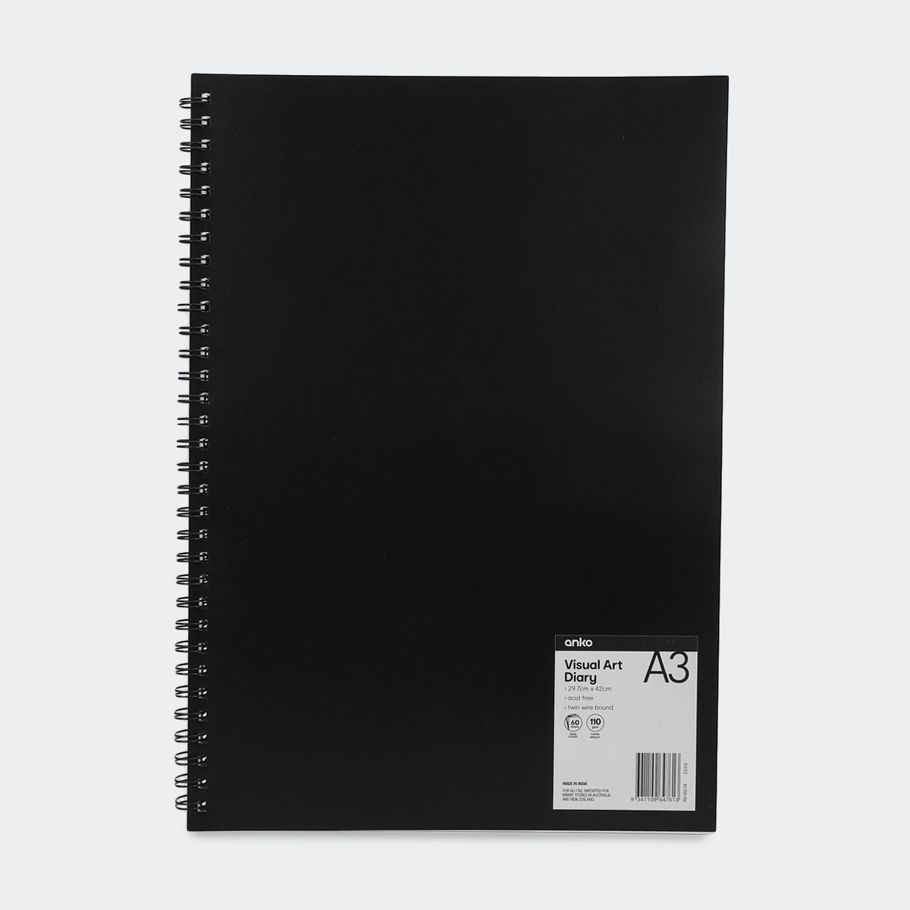A3 Visual Art Diary - Black