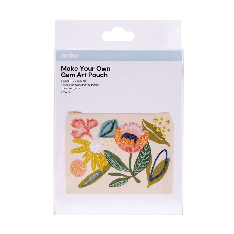 Make Your Own Gem Art Pouch - Floral