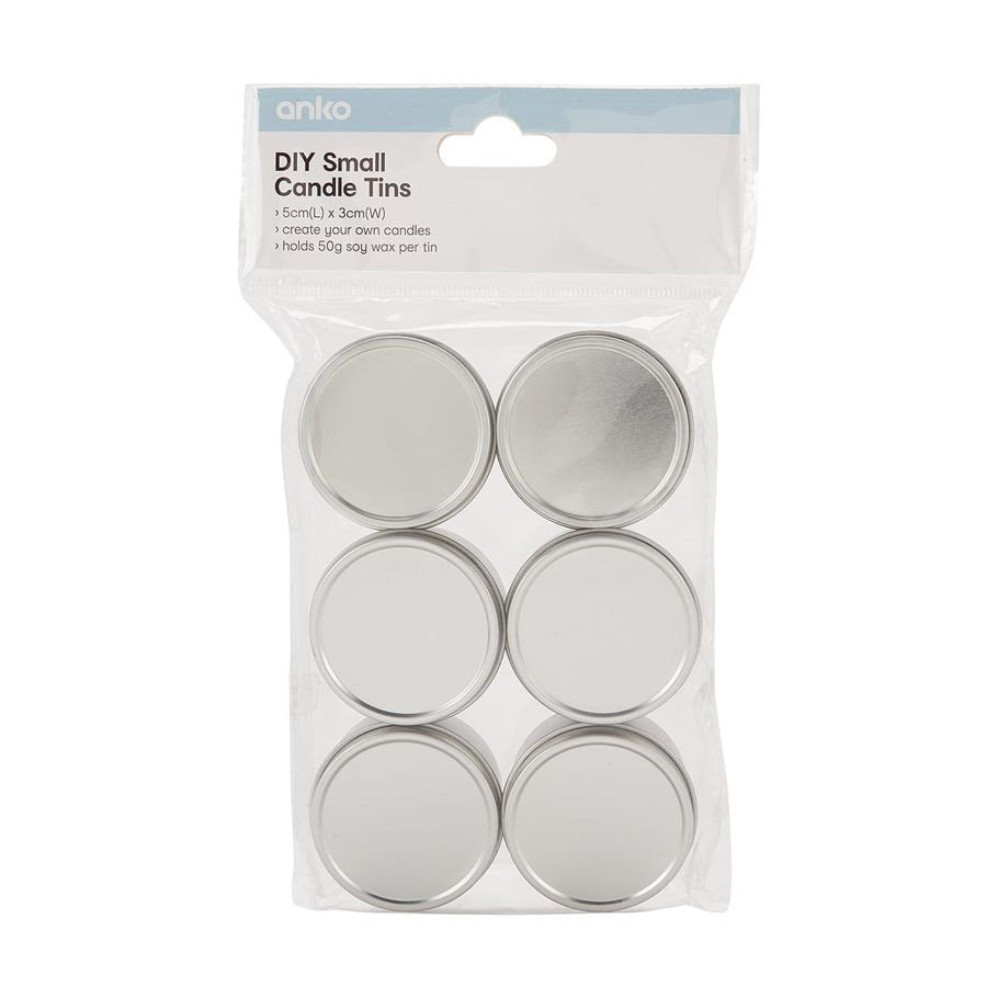 6 Pack DIY Small Candle Tins