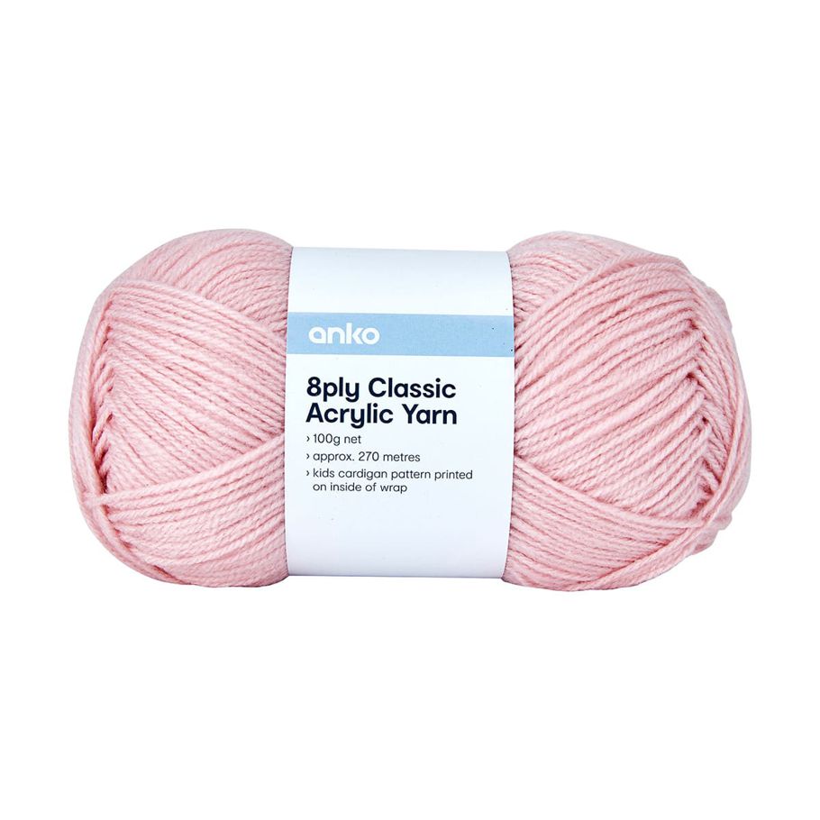 8 Ply Classic Acrylic Yarn - Musk Pink