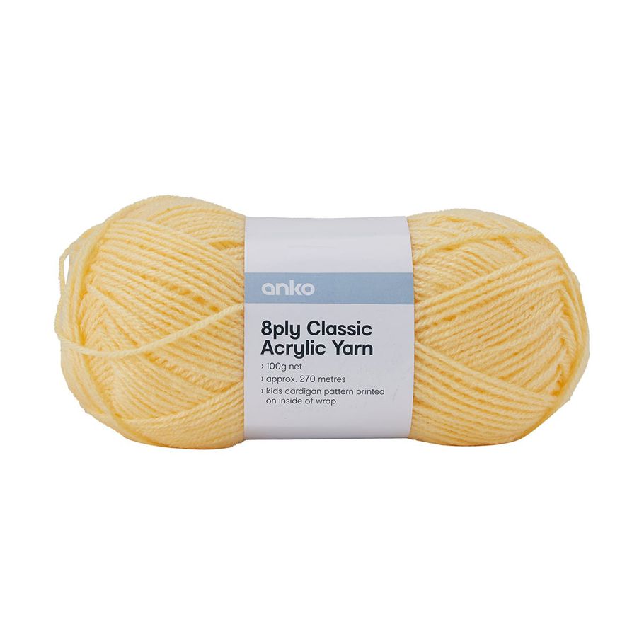 8 Ply Classic Acrylic Yarn - Lemon