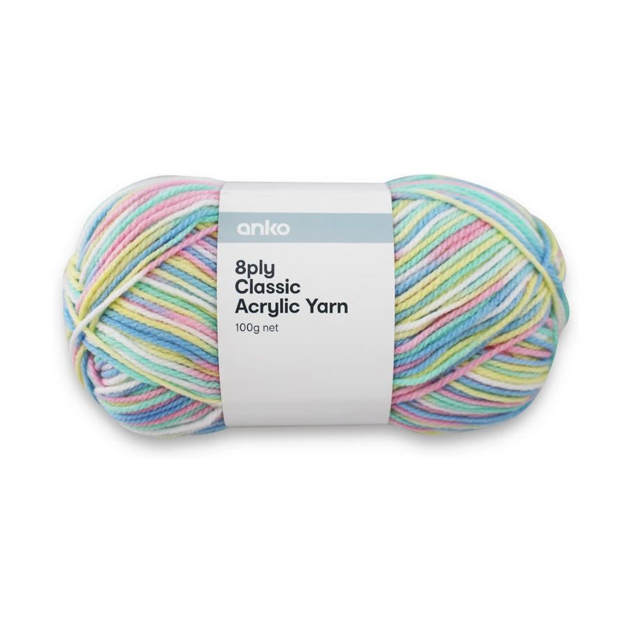 8 Ply Classic Acrylic Yarn - Mixed Rainbow