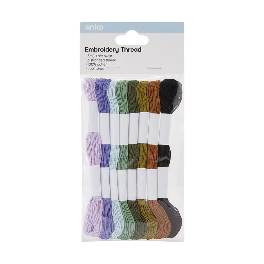 8 Pack Embroidery Thread - Cool