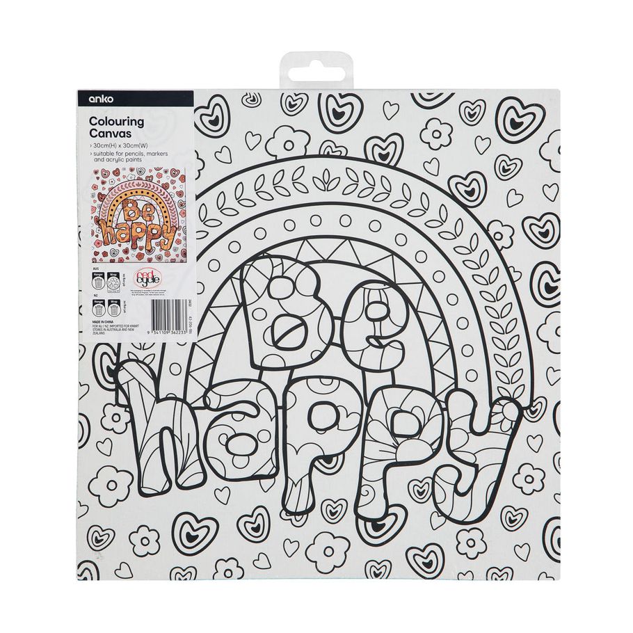 Colouring Canvas - Be Happy