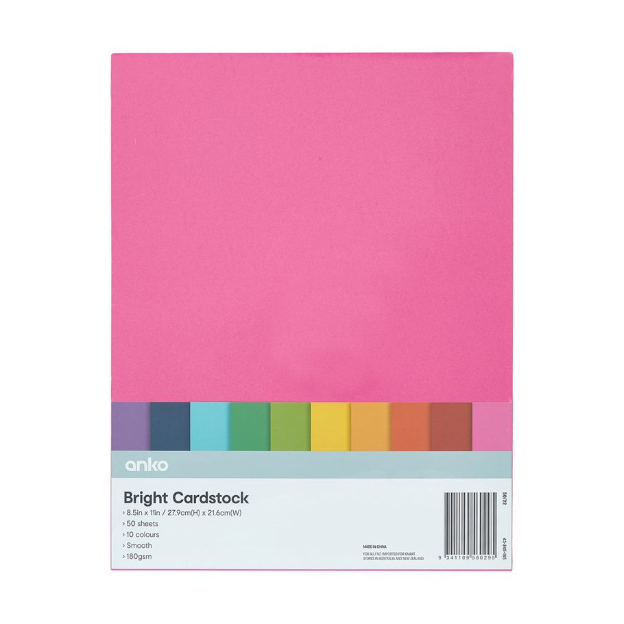 50 Pack Cardstock - Bright