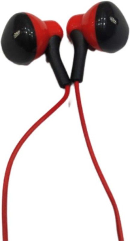 skiller stereo earphone high bass headphone Wired Headset  (red, In the Ear)