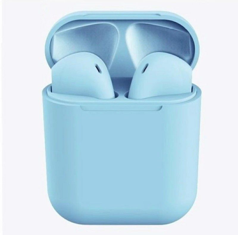 Bluetooth Earbuds inpods 12 Bluetooth headphones Wireless Airpods Bluetooth Headset  (Blue, In the Ear)