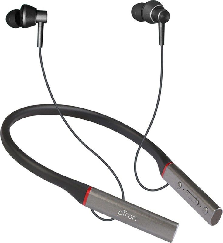PTron InTunes Classic Bluetooth Headset  (Black, Grey, In the Ear)