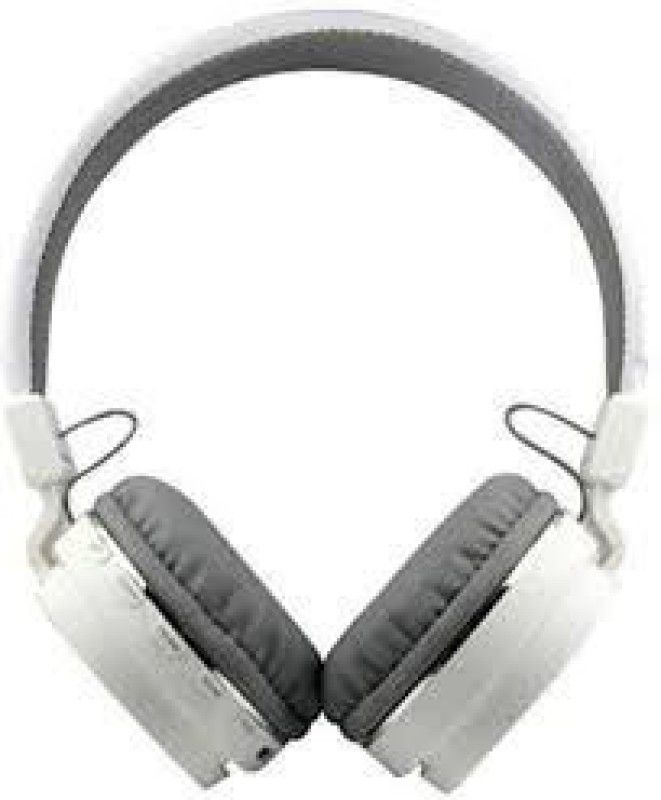 SH-12 Wireless Bluetooth Headphone X-Bass Built-in Mic,SD Card Support Bluetooth Gaming Headset  (White, On the Ear)