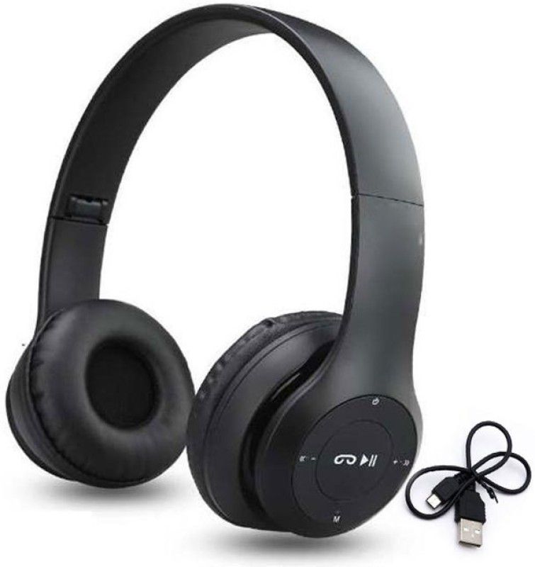 G2L NEW SALE P47 Thunder Bass Sound Gaming Wireless Headphones 10 Hours Playback Bluetooth Headset  (Black, On the Ear)