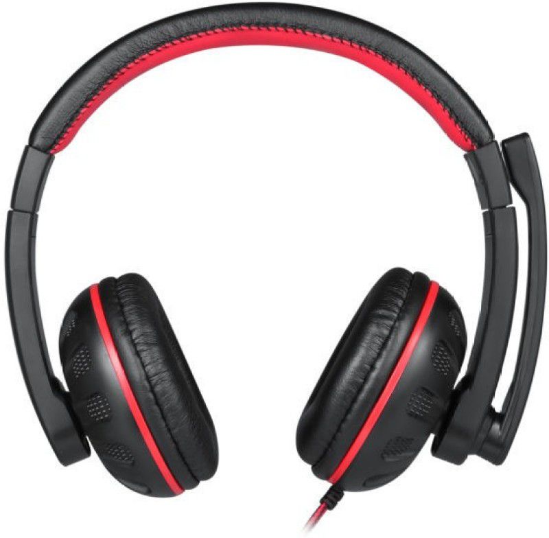Enter SPARTAN HEADPHONE WITH MIC Wired Headset (Red-Black, On the Ear) Wired Headset  (Black, Red, On the Ear)