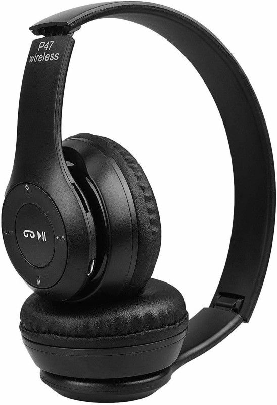 Un-Tech P47 Bluetooth Headphone with Microphone Stereo FM (Black) Bluetooth Headset  (Black, On the Ear)