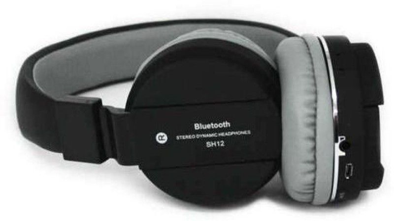 ELECTROHUBZEE SH-12 WIRELESS HEADPHONE Bluetooth Headset  (Black, On the Ear)