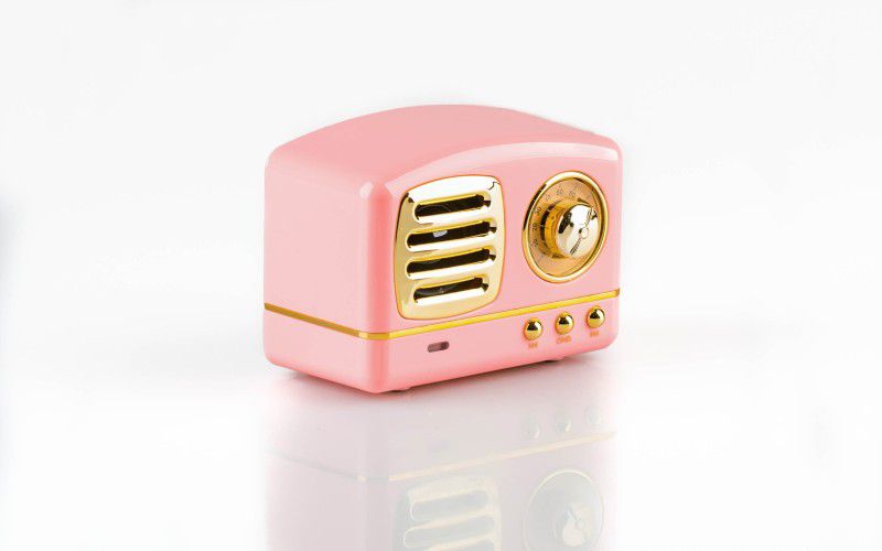 Noizzy Box XS Prime Retro Wireless Vintage Portable Travel Bluetooth Speaker with USB, TF Card, AUX in and Built in Mic 3 W Bluetooth Speaker  (Pink, Stereo Channel)