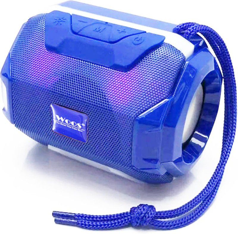 WOOS A005 Speaker Super Basls Splash-Proof Buetooth Speaker with USB, TF Card 5 W Bluetooth Speaker  (Blue, Stereo Channel)
