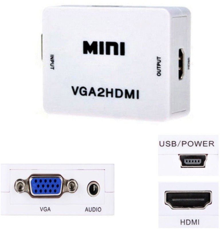 TERABYTE MINI VGA2HDMI UP Scaler 1080P HD Video Converter Media Streaming Device  (White)