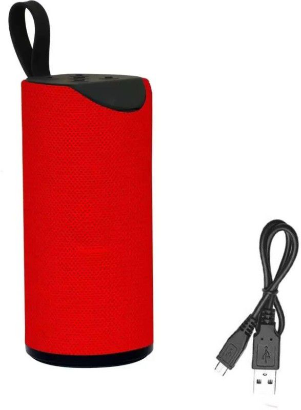 Wanzhow TG113 Speaker Super Bass Splashproof Wireless Bluetooth Speaker Playing with TV/Mobile/Tablet/Laptop/Aux/Memory Card/Pendrive/FM 5 W Bluetooth Speaker  (Red, Stereo Channel)