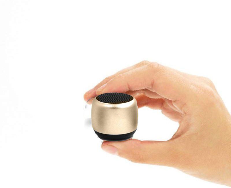 Wanzhow Portable Bluetooth Wireless Speaker with 6-Hour Playtime, Extra Bass Coin Sized Mini Speaker Compatible with All Android and iOS Smartphones, Easy to carry in your pocket for camping, trekking 4 W Bluetooth Speaker  (Gold, Stereo Channel)