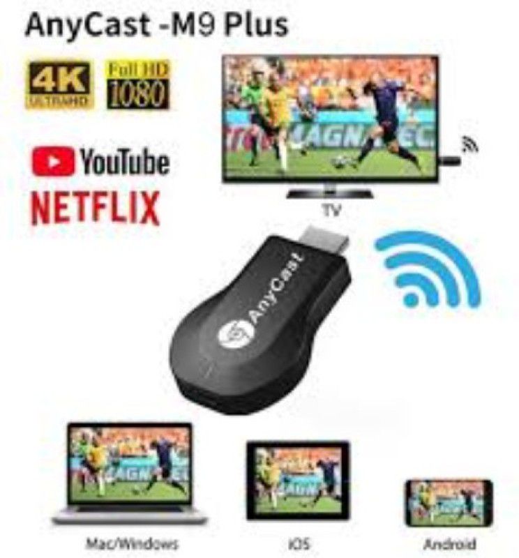 GUGGU YRH_558G Any cast WiFi HDMI Dongle & Wireless Display for TV Media Streaming Device  (Black)