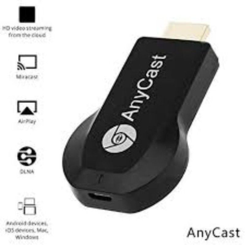 GUGGU WQI_495C Any cast WiFi HDMI Dongle & Wireless Display for TV Media Streaming Device  (Black)