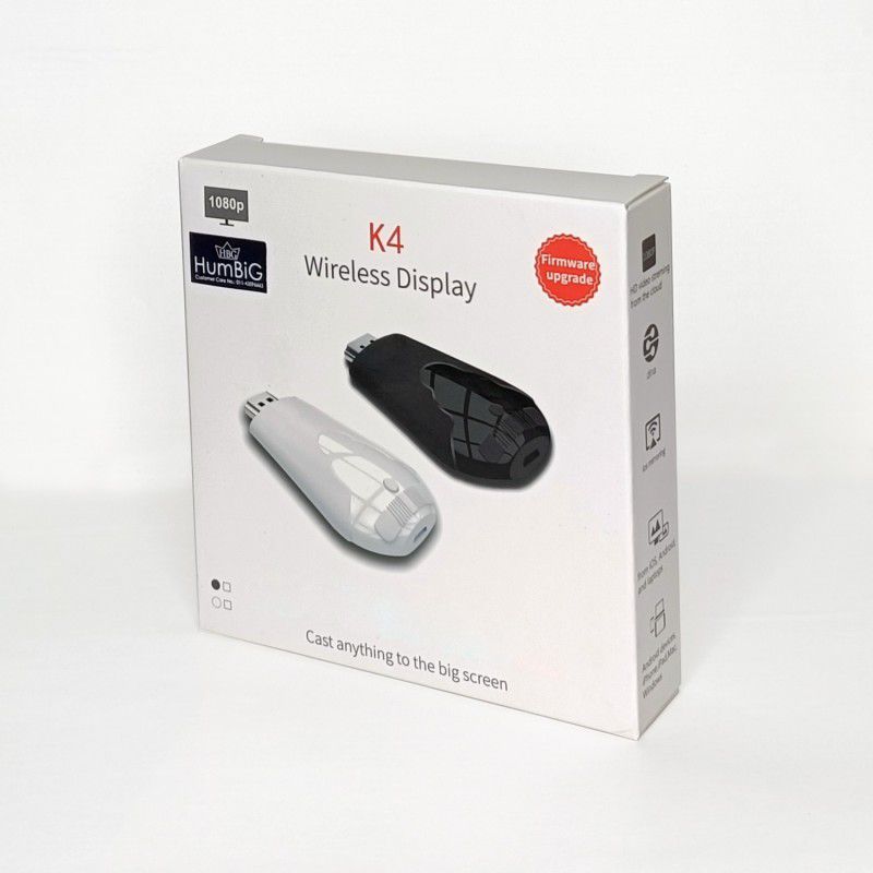 HumBiG ™K4 Stick Wireless WiFi Display Dongle Support 1080P HD Miracast Airplay Android Media Streaming Device  (Black)