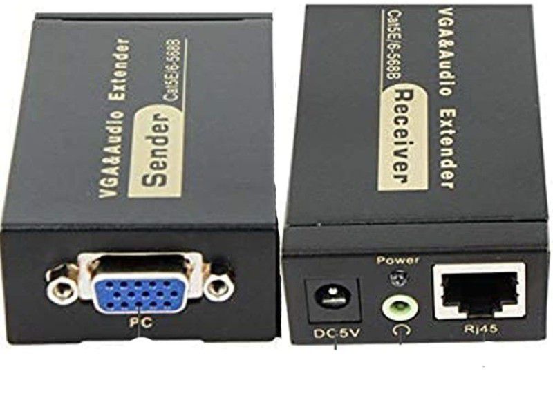 dhruvga VGA Video Audio Extender 100M Over RJ45(DHV-EXT-0094) Media Streaming Device  (Black)