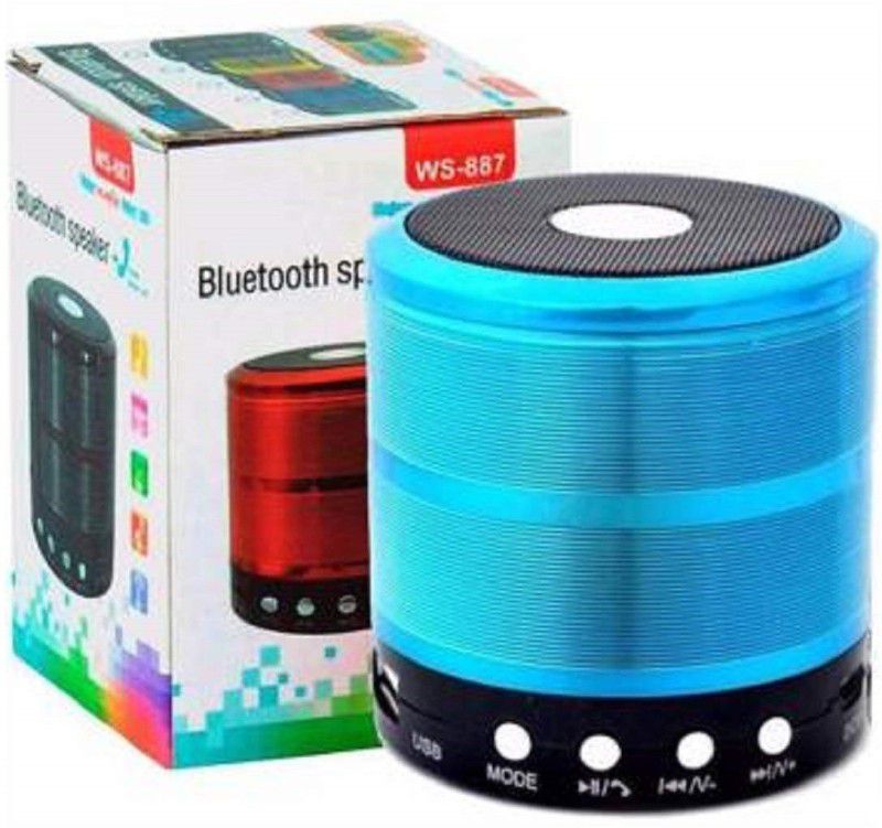 MEZIRE ®WS-887 Multifunction Mini Bluetooth Wireless Speaker With Mic (Blue) 5 W Bluetooth Speaker  (Blue, Stereo Channel)