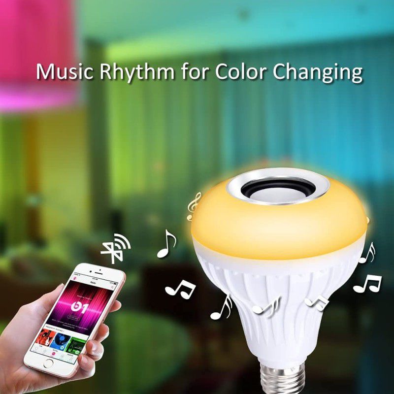 megaking Smart Bulb Music Remote Control Home Bedroom Living Room Party Decoration 10 W Bluetooth Speaker  (White, Stereo Channel)