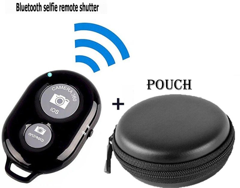 3D GOLDTM Phone Bluetooth Remote Shutter Create Beautiful Photos Selfies + Carry Pouch Remote Controller  (Black)