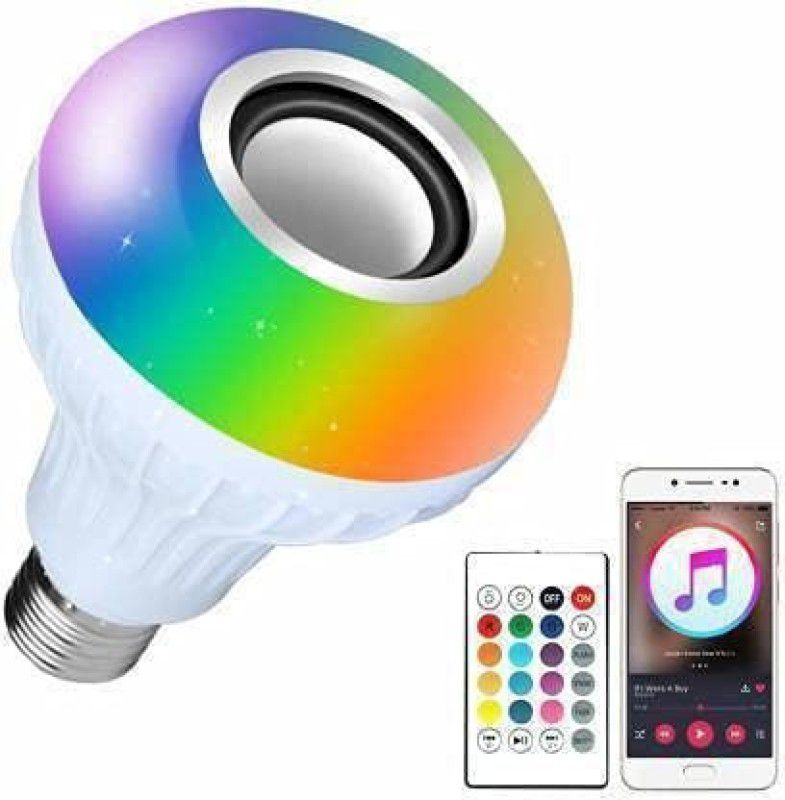 ATSolutions ™LED Bulb with Bluetooth Speaker Music Light Bulb B22 LED White + RGB Light Ball Bulb Colorful Lamp with Remote Control for Home, Bedroom, Living Room, Party Decoration (White)™ 5 W Bluetooth Speaker  (Multicolor, Mono Channel)