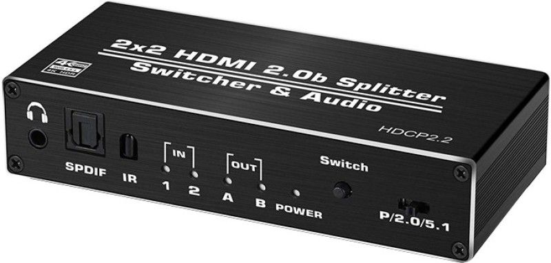 Etzin 2x2 HDMI 2.0b Splitter Switcher(EPL-546H) Media Streaming Device  (Black)