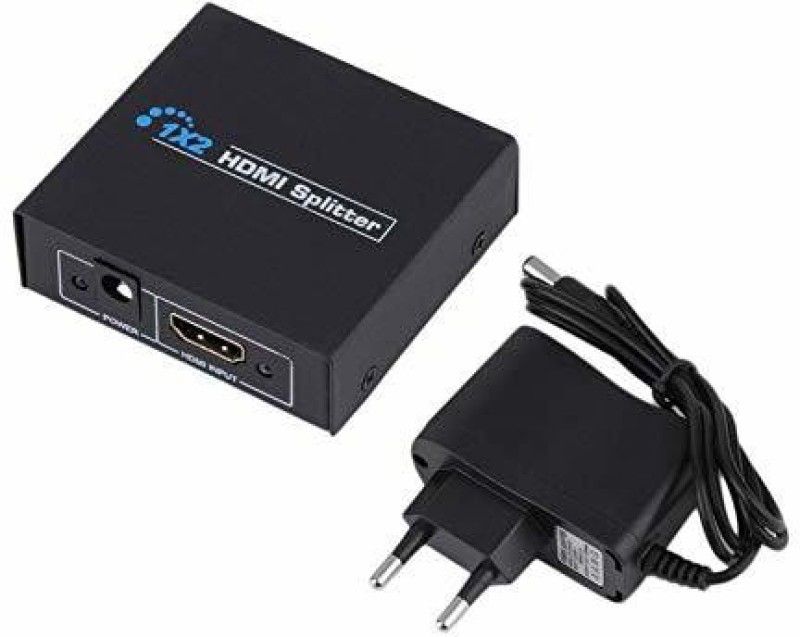 GIPTIP 2 Ports HDMI Splitter 1x2, HDMI Splitter 1 in 2 Out, Supports 3D 4K x 2K @30HZ Full HD 1080P, Support For TVs or Multi Monitor Adapter at Same Time Media Streaming Device  (Black)