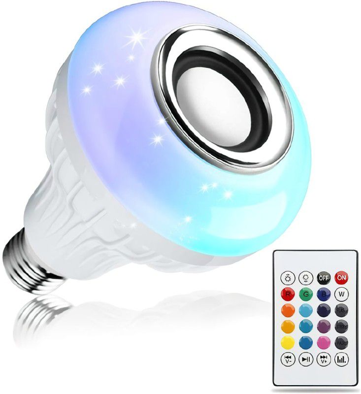 Musify E27 12-Watts LED Smart Light Bulb, Bluetooth 4.0 Speaker Music Bulb RGB Change With 24 Key Remote Controller For Home, Party Decoration wireless portable speaker 12 W Bluetooth Home Theatre  (Multicolor, Stereo Channel)