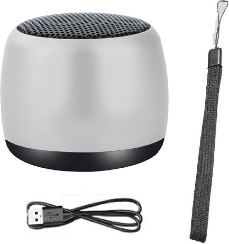 Wanzhow Wireless Speaker with 6-Hour Playtime, Extra Bass Coin Sized Mini Speaker Compatible with All Android and iOS Smartphones, Easy to carry in your pocket for camping, trekking 4 W Bluetooth Speaker  (Silver, Stereo Channel)