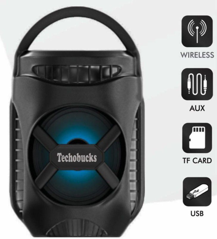 Techobucks Best Buy Trolley Design Bluetooth Speaker with RGB Disco Light FM Radio & Aux 10 W Bluetooth Speaker  (Black, Stereo Channel)