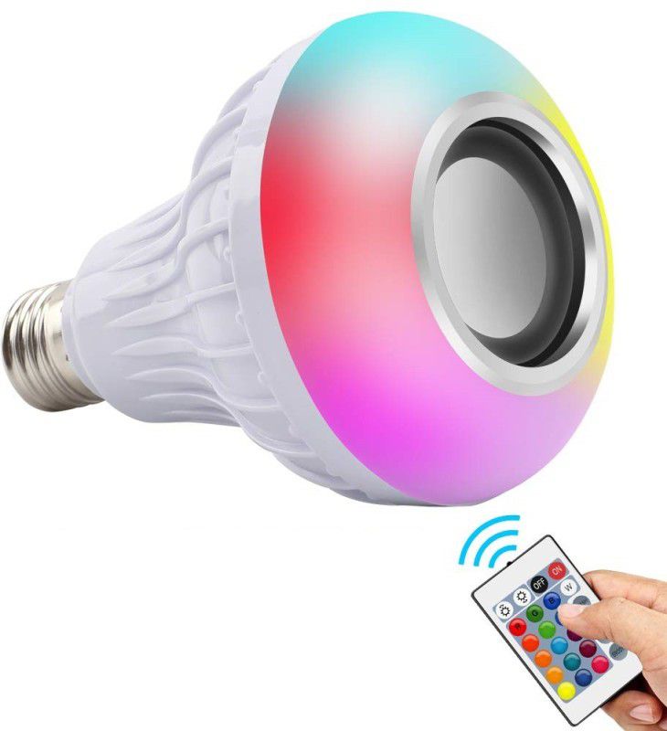 VibeX ™IXI - OK463 - LED Music Light Bulb, E27 2 W Bluetooth Speaker  (Vintage Multicolor, Stereo Channel)