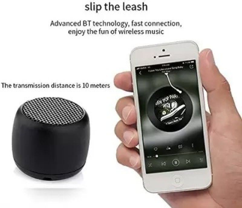 Wanzhow Mini Coin Wireless Speaker 3 W Bluetooth Speaker  (Black, Stereo Channel)