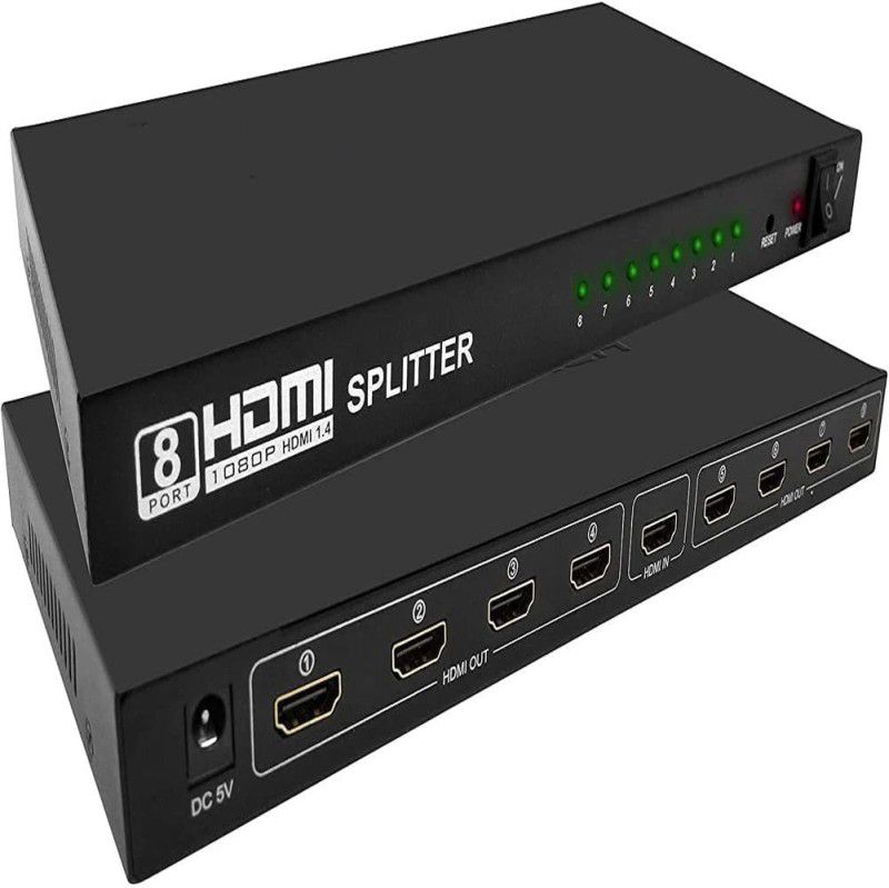 dhruvga 1x8 HDMI Splitter,HDMI Video Audio Splitter Support 3D (DHV-SPT-0227) Media Streaming Device  (Black)