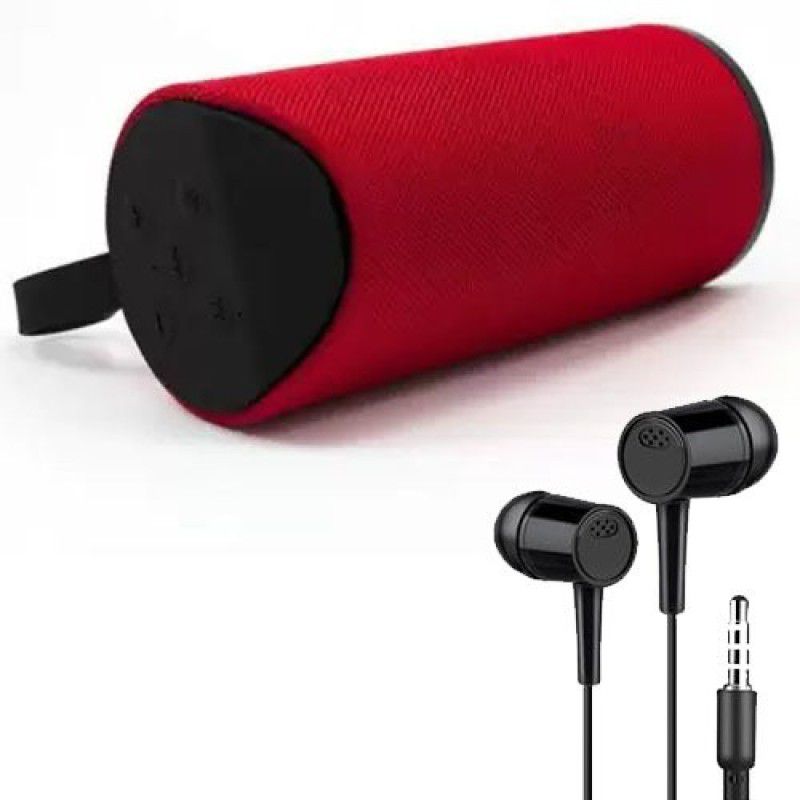 Casa Tech High Bass Wireless Portable Speaker 10W Bluetooth Speaker With Earphone 10 W Bluetooth Speaker  (Red, Stereo Channel)