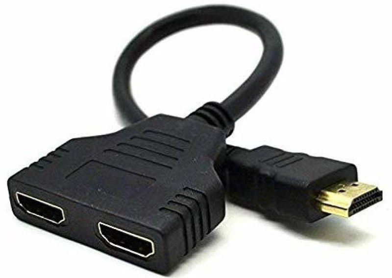 dhriyag HDMI Male to Dual HDMI Female 1 to 2 Way Splitter Media Streaming Device  (Black)