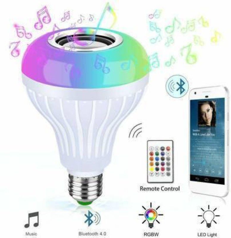 Treadmill Multi Color Changing RBG Led Music Light Bulb Bluetooth Music Bulb Led For 10 W Bluetooth Party Speaker  (White, 4.2 Channel)