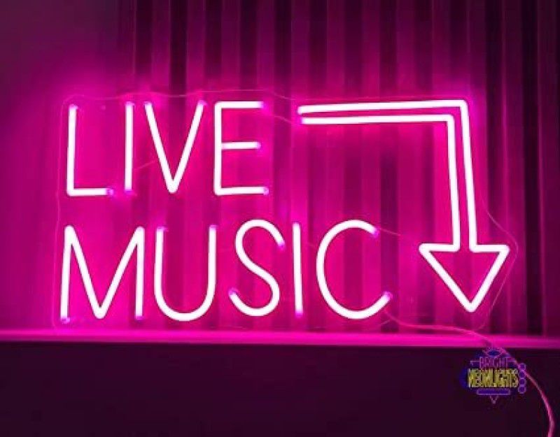 VYNES LIVE MUSIC LED Neon Signs Light LED Art Decorative Sign - For Wall Decor