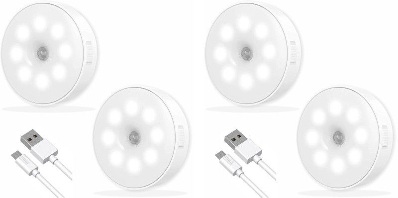Aisley Motion Sensor Light Wireless LED Night Light with USB Charging (4 Pieces) Motion Sensor Light