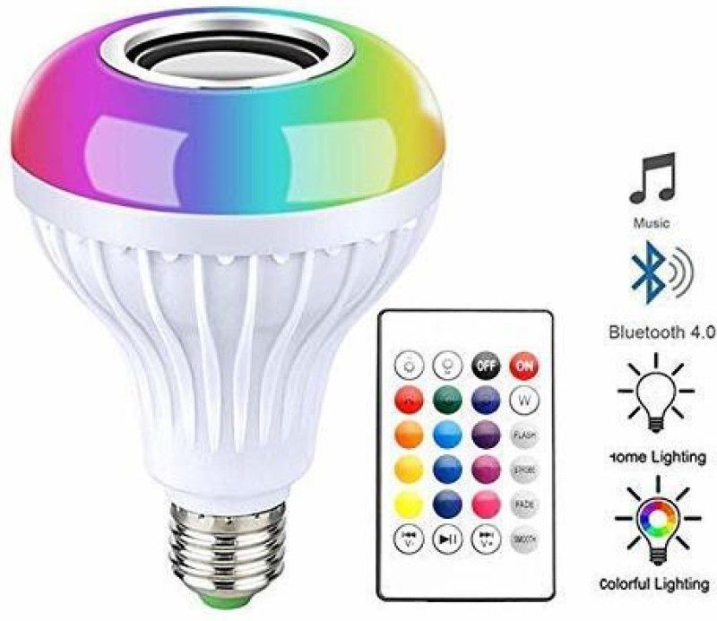 Nirvair Music Light Bulb | led Light with Bluetooth Speaker | Colour Changing Disco Lamp with Built-in Audio Speaker and Remote Control for Home, Party Decoration Smart Bulb