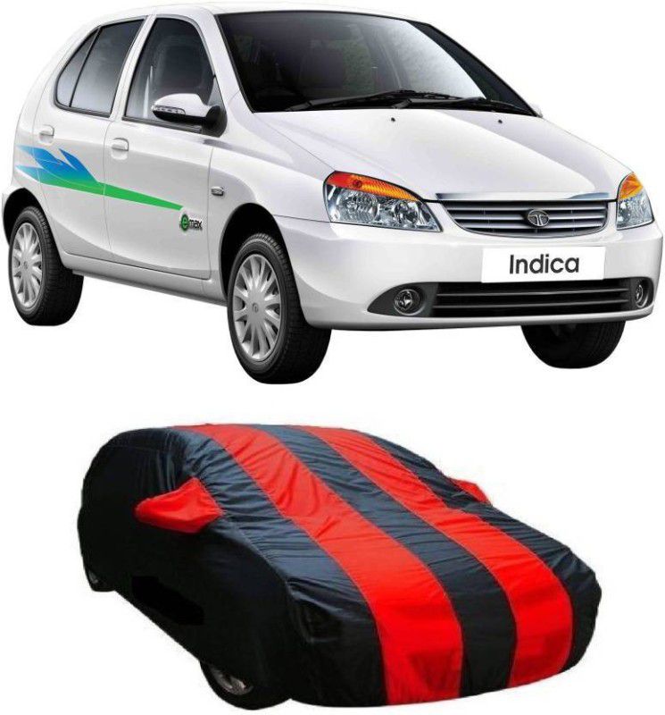 ask Car Cover For Tata Indica V2 (Without Mirror Pockets)  (Red, Black)
