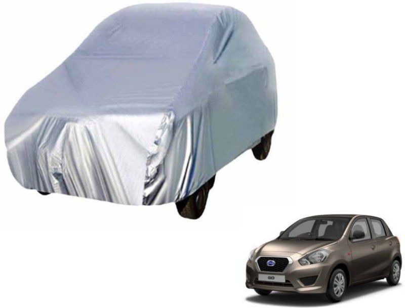 ask Car Cover For Datsun Go (Without Mirror Pockets)  (Silver)