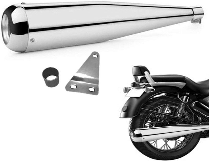 Supremechoice Megaphone Glasswool Exhaust silencer Royal Enfield Classic Desert Storm Full Exhaust System  (Mild Steel)